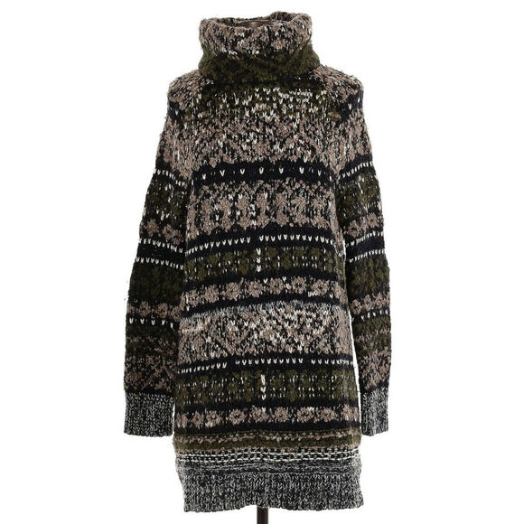 Free People Boho Retro Turtleneck Sweater Dress - Picture 2 of 7